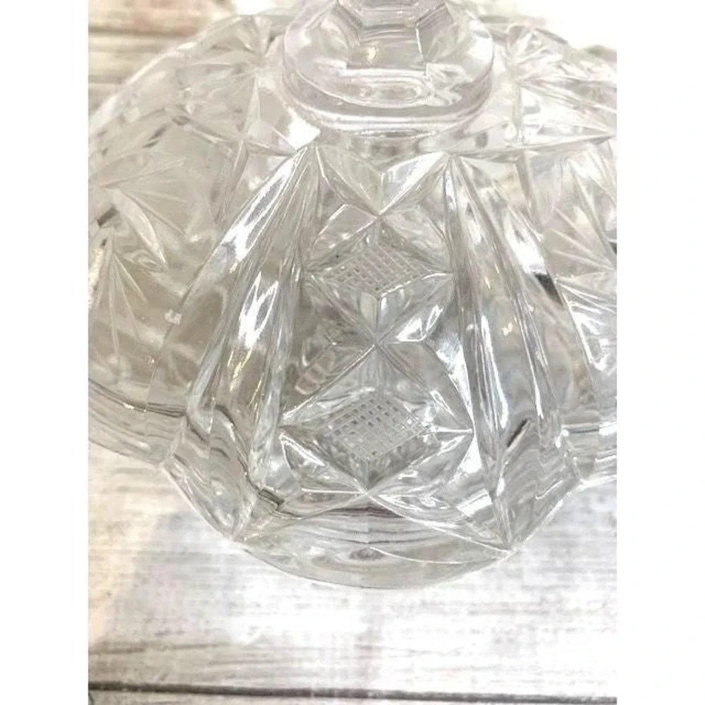 Vintage Crystal Lidded Candy Dish With Footed‎ Base